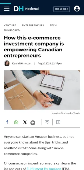 An example of sponsored content on Daily Hive